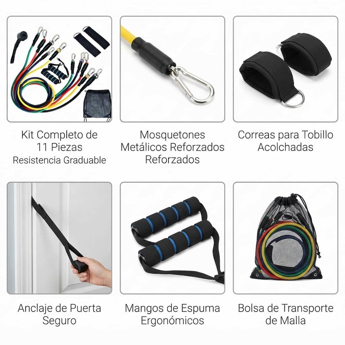 Bandas Elásticas Tubulares de Resistencia | Kit Deportivo